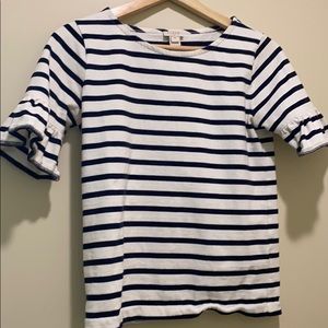 J.Crew Navy Blue Striped Top